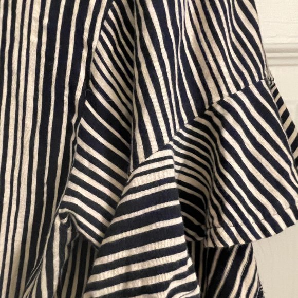 Free People Black and Cream Striped Wrap Top Size XS - Picture 6 of 6